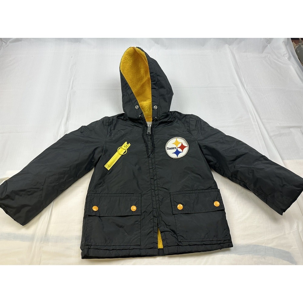 Vintage Pittsburgh Steelers Lined Stahl-Urban Youth Jacket Youth 6 Black